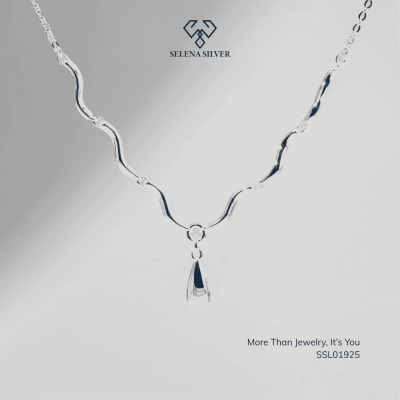 Dây Chuyền Bạc S925 Selena Silver Giọt Nước Lượn Sóng SSL02005