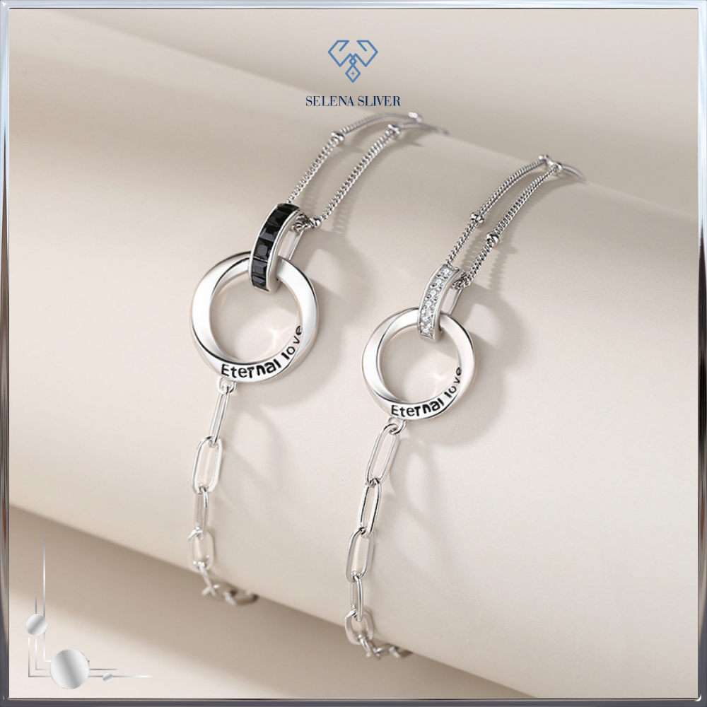 Lắc tay bạc đôi đính đá CZ cặp nhẫn Eternal Love Selena Sliver (4) Lac-tay-bac-doi-dinh-da-CZ-cap-nhan-Eternal-Love-Selena-Sliver-4