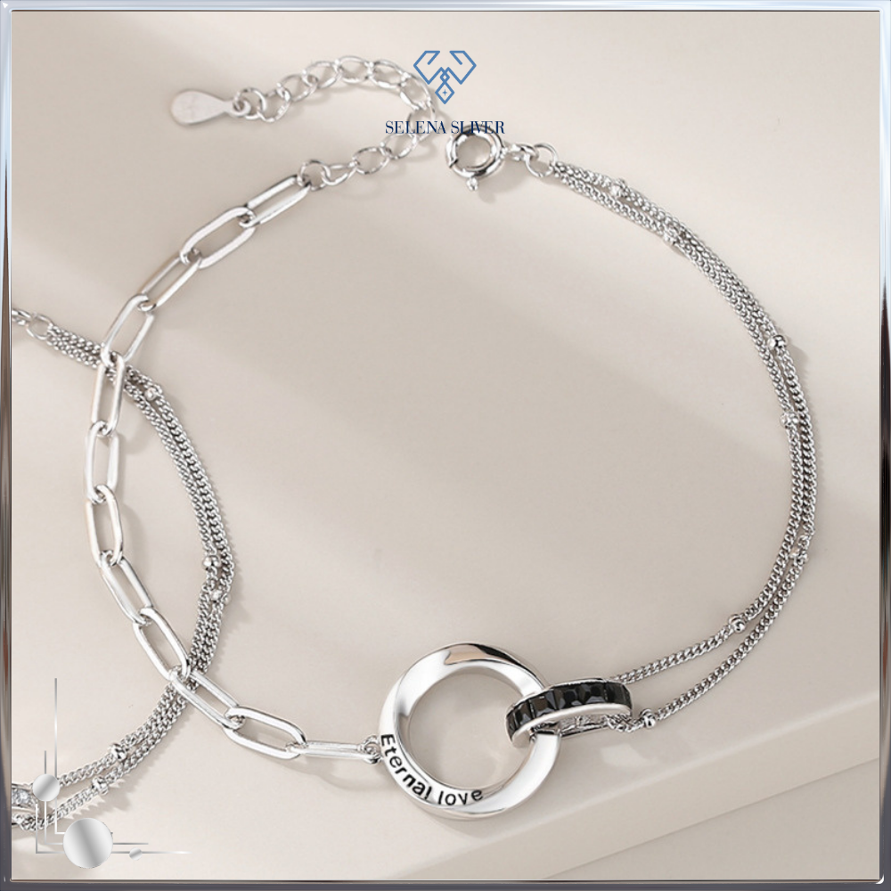 Lắc tay bạc đôi đính đá CZ cặp nhẫn Eternal Love Selena Sliver (5) Lac-tay-bac-doi-dinh-da-CZ-cap-nhan-Eternal-Love-Selena-Sliver-5